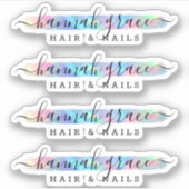 パステルレインボー絵を描スワッシュシックロゴカスタムデカール シール (正面)