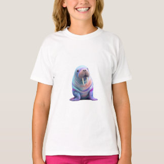 パステルレインボー綿あめセイウチ キッズ Tシャツ