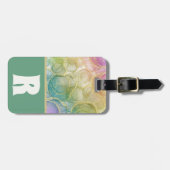 パステルレインボー金ゴールドアゲートキッズカラーブロック ラゲッジタグ (正面横)