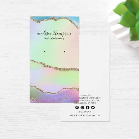 パステルレインボー金ゴールドジュエリーイヤリングディスプレイ (デスク)