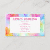 パステルレインボー鮮やかブライトカラフルウォーターカラー 名刺 (裏面)