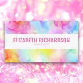 パステルレインボー鮮やかブライトカラフルウォーターカラー 名刺