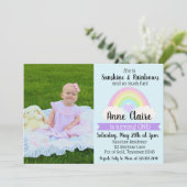 パステルレインボー1st誕生日招待状 招待状 (スタンド正面)