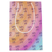 パステルレインボー20誕生日 ミディアムペーパーバッグ (正面)