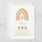 パステルレインボー2nd誕生日招待状カード 招待状 (正面)