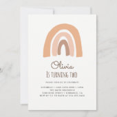 パステルレインボー2nd誕生日招待状カード 招待状 (正面)