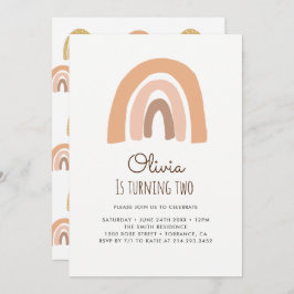 パステルレインボー2nd誕生日招待状カード 招待状