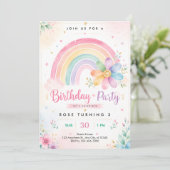 パステルレインボー3歳の誕生日 招待状 (スタンド正面)