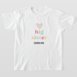 パステルレインボー お姉ちゃん ベビーシャワー Tシャツ