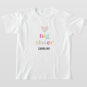 パステルレインボー お姉ちゃん ベビーシャワー Tシャツ