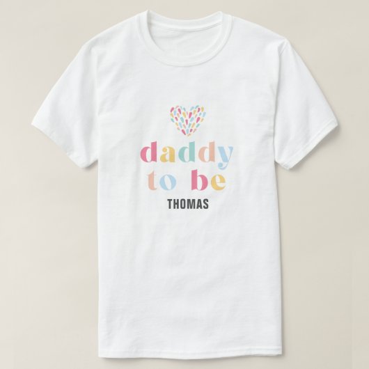 パステルレインボー お子様お披露目会 パパになる人 Tシャツ (デザイン正面)