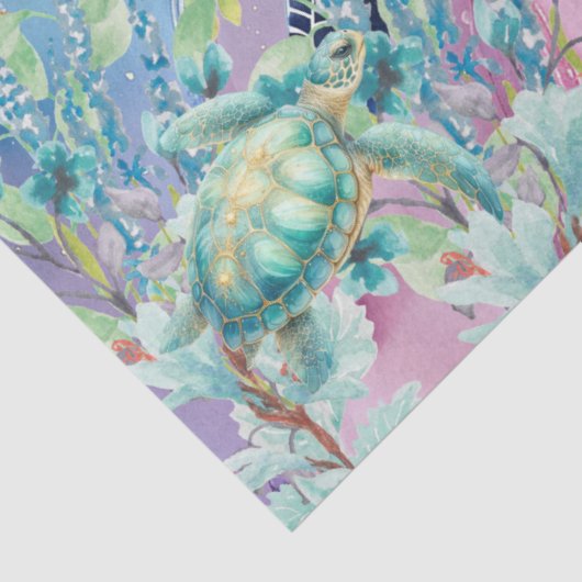 パステルレインボー&ウミガメのデクページ 薄葉紙 (詳細)