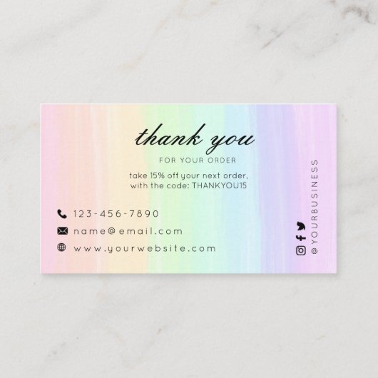 パステルレインボー 名刺 (裏面)