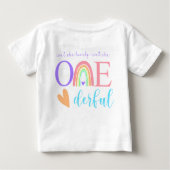 パステルレインボーONEderful 1st誕生日ベビーTシャツ ベビーTシャツ (裏面)