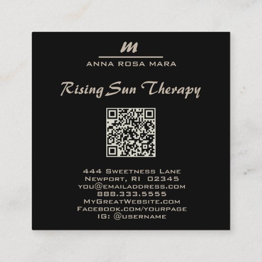 *~*パステルレインボーQRマーブルックスイニシャルAP66 スクエア名刺 (裏面)