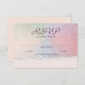 パステルレインボーRSVP、切れたエッジ 招待状 (正面/裏面)