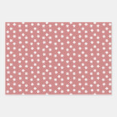 パステルレッドとグリーンクリスマスレッドのトラックパターン ラッピングペーパーシート (正面2)