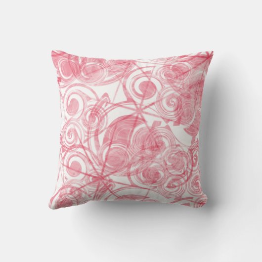 パステルレッドらせん状とスターズジオメトリック抽象芸術 クッション (裏面)