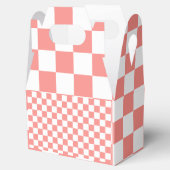 パステルレッドホワイトチェッ市松模様にカーボードヴィンテージ フェイバーボックス (オープン)