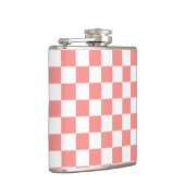 パステルレッドホワイトチェッ市松模様にカーボードヴィンテージ フラスク (右)
