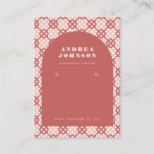 パステルレッドミッドセンチュリーアーモダンチイヤリングディスプレイ 名刺 (正面)