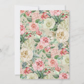 パステルレッドローズフローラ60thバースデーパーティー 招待状 (裏面)