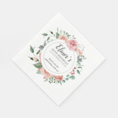 パステルレッドローズフローラ60th誕生日サンキュー スタンダードランチョンナプキン (角)