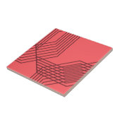 パステルレッド、シンプルデザイン、モダン幾何学的 タイル (側面)