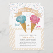 パステルレトロアイスクリームジェンダーリビールパーティー 招待状 (正面/裏面)