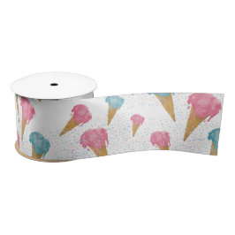 パステルレトロウォーターカラーアイスクリーム&スプリンクル サテンリボン