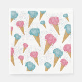 パステルレトロウォーターカラーアイスクリーム&スプリンクル スタンダードランチョンナプキン (正面)