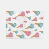 パステルレトロウォーターカラーアイスクリーム&スプリンクル フリースブランケット (正面(横))