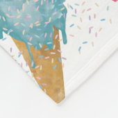 パステルレトロウォーターカラーアイスクリーム&スプリンクル フリースブランケット (角)