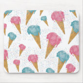 パステルレトロウォーターカラーアイスクリーム&スプリンクル マウスパッド (正面)
