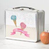 パステルレトロウォーターカラーアイスクリーム&スプリンクル メタルランチボックス (インサイチュ)