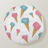 パステルレトロウォーターカラーアイスクリーム&スプリンクル ラウンドクッション (裏面)