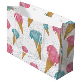 パステルレトロウォーターカラーアイスクリーム&スプリンクル ラージペーパーバッグ