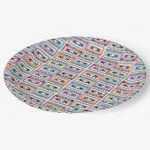 パステルレトロカセットテープパターン ペーパープレート (アングル)