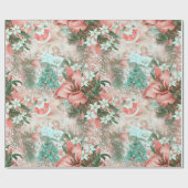 パステルレトロクリスマスビネット ラッピングペーパー (フラット)