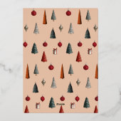 パステルレトロクリスマスファミリーフォト 箔シーズンカード (裏面)