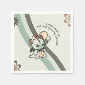 パステルレトログリーンオレンジバルーンベビードラゴン スタンダードカクテルナプキン (正面)