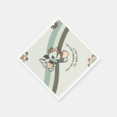 パステルレトログリーンオレンジバルーンベビードラゴン スタンダードカクテルナプキン (角)