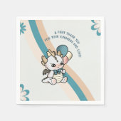 パステルレトログレーブルーバルーンベビードラゴン スタンダードカクテルナプキン (正面)