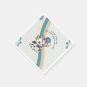 パステルレトログレーブルーバルーンベビードラゴン スタンダードカクテルナプキン (角)