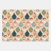 パステルレトロサンタラッピング紙 ラッピングペーパーシート (正面)