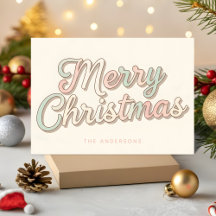 パステルレトロスクリプトレイアウトのメリークリスマス