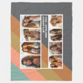 パステルレトロストライプ8フォトコラージガールズウィークエンド フリースブランケット (正面)