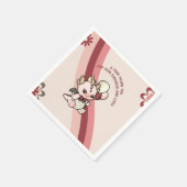 パステルレトロピンクカワイバルーンベビードラゴン スタンダードカクテルナプキン (角)