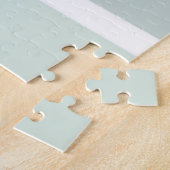 パステルレトロブロックラベンダーグリーンブルー抽象芸術 ジグソーパズル (側面)