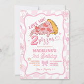 パステルレトロラブユーツーピザパーティー 招待状 (正面)